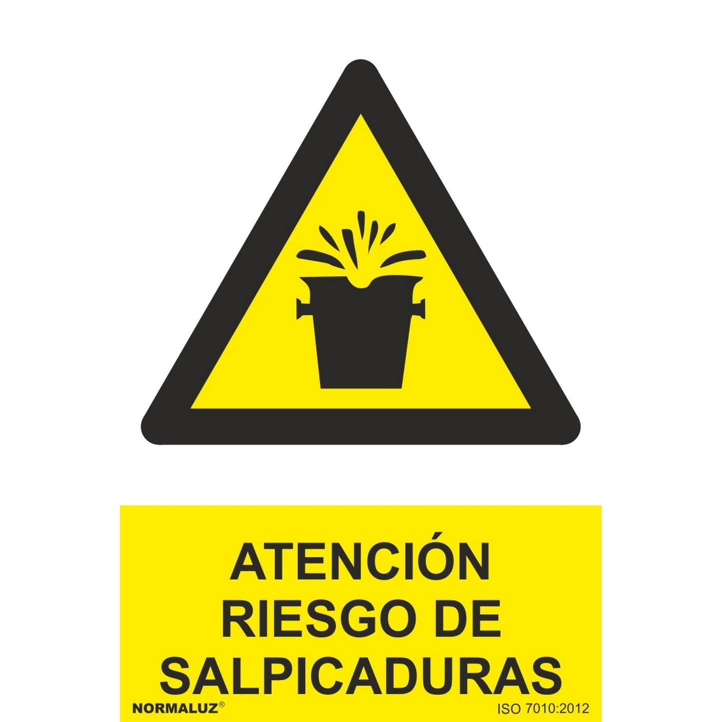 RD31056 - Señal Atención Riesgo De Salpicaduras PVC Glasspack 0.7mm 30x40 cm  con CTE, RIPCI