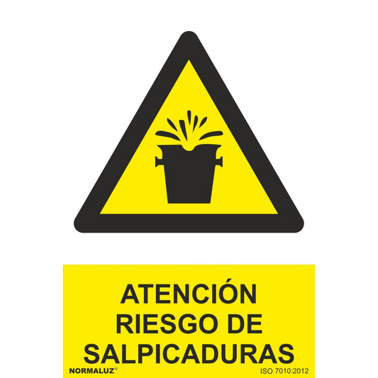 RD30056 - Señal Atención Riesgo De Salpicaduras PVC Glasspack 0.7mm 21x30 cm con CTE, RIPCI