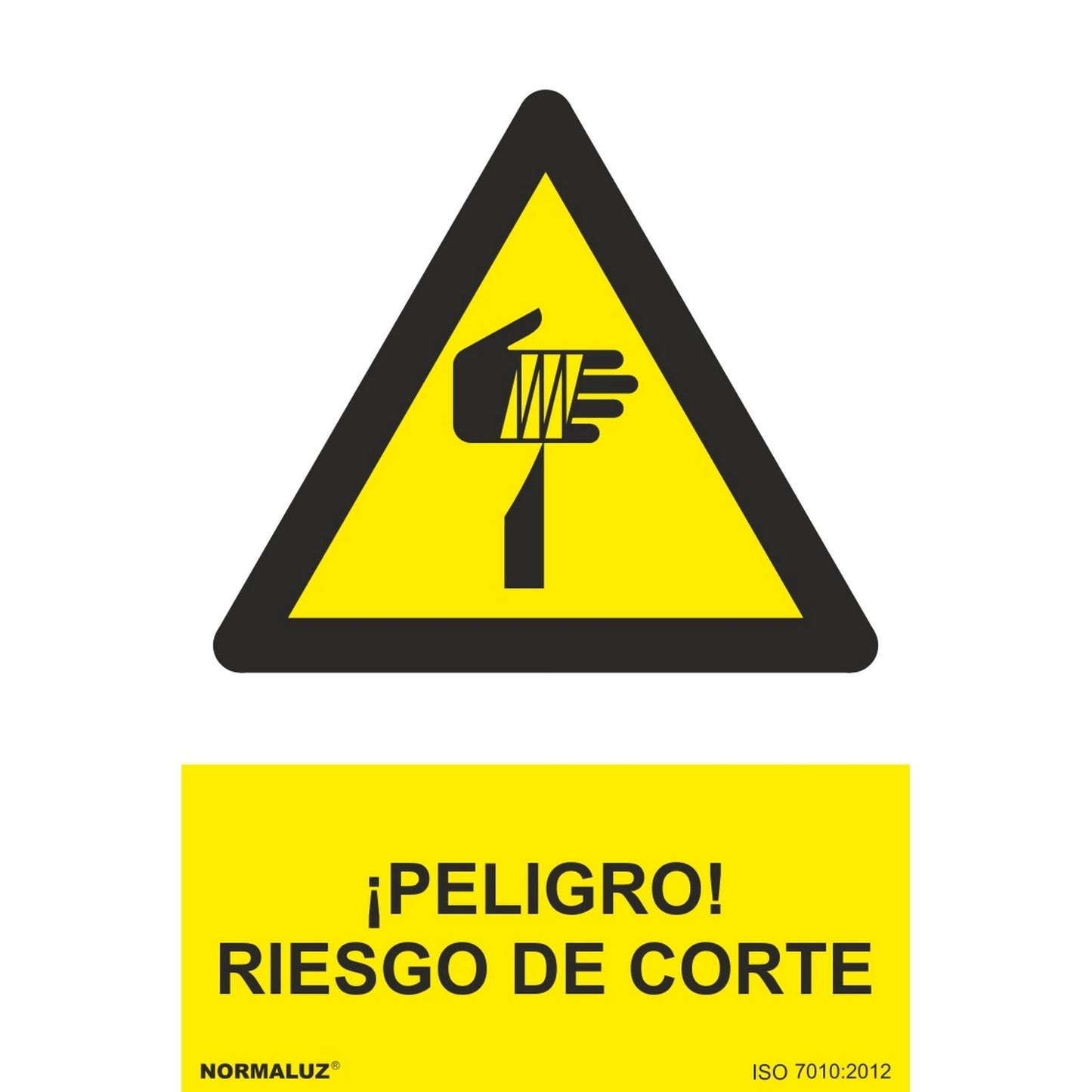 RD31066 - Señal ¡Peligro! Riesgo De Corte PVC Glasspack 0.7mm 30x40 cm  con CTE, RIPCI