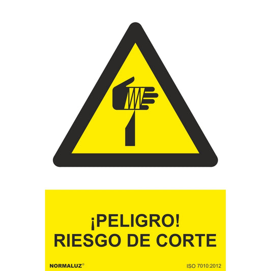 RD31966 - Señal ¡Peligro! Riesgo De Corte Aluminio 0.5mm 30x40 cm  con CTE, RIPCI