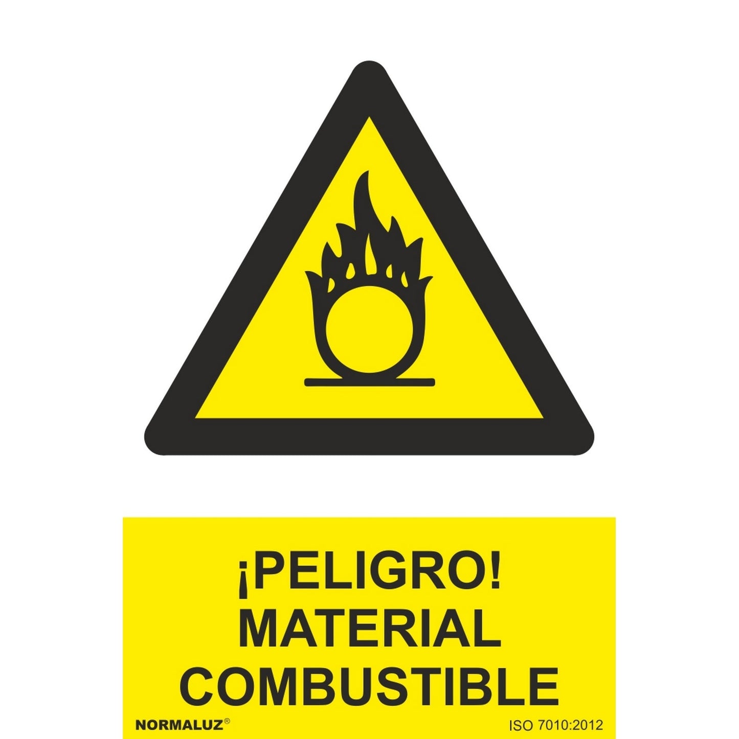 RD31072 - Señal ¡Peligro! Material Combustible PVC Glasspack 0.7mm 30x40 cm  con CTE, RIPCI