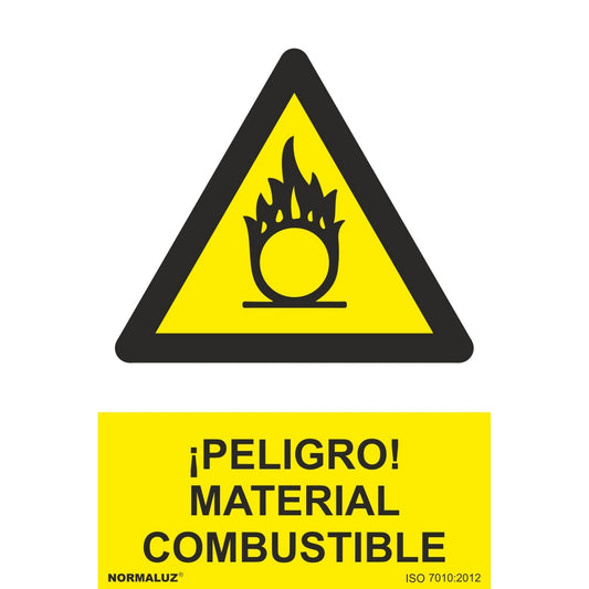 RD31072 - Señal ¡Peligro! Material Combustible PVC Glasspack 0.7mm 30x40 cm  con CTE, RIPCI