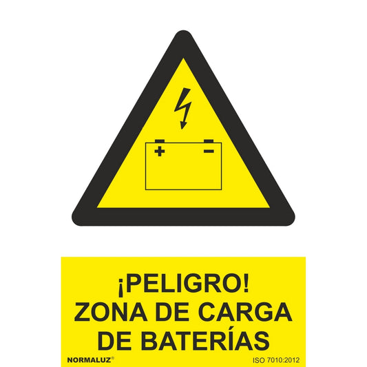 RD30075 - Señal ¡Peligro! Zona De Carga De Baterías  PVC Glasspack 0.7mm 21x30 cm con CTE, RIPCI