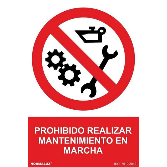 RD46622 - Señal Adhesiva Prohibido Realizar Mantenimiento En Marcha  Adhesivo de Vinilo 10x15 cm con CTE, RIPCI