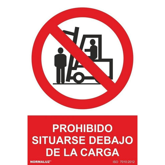 RD41931 - Señal Prohibido Situarse Debajo De La Carga  Aluminio 0.5mm 30x40 cm  con CTE, RIPCI