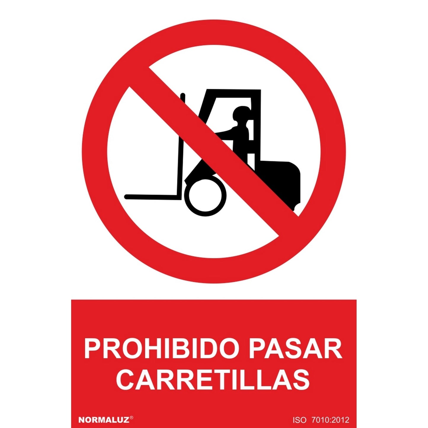 RD40605 - Señal Adhesiva Prohibido Pasar Carretillas  Adhesivo de Vinilo 20x30 cm con CTE, RIPCI