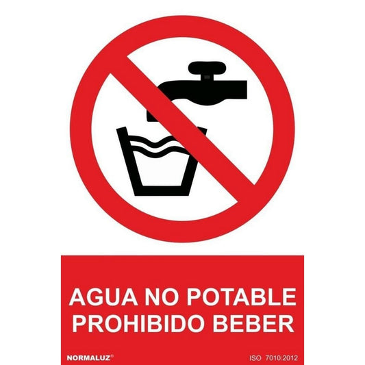 RD40916 - Señal Agua No Potable Prohibido Beber Aluminio 0.5mm 21x30 cm con CTE, RIPCI