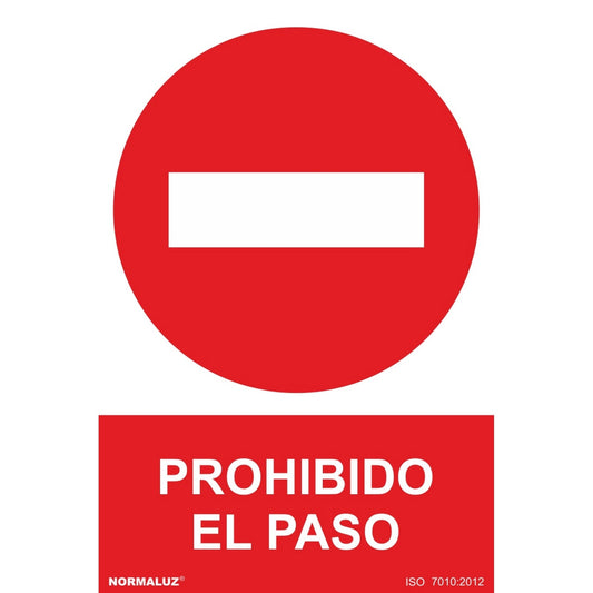 RD41917 - Señal Prohibido El Paso  Aluminio 0.5mm 30x40 cm  con CTE, RIPCI