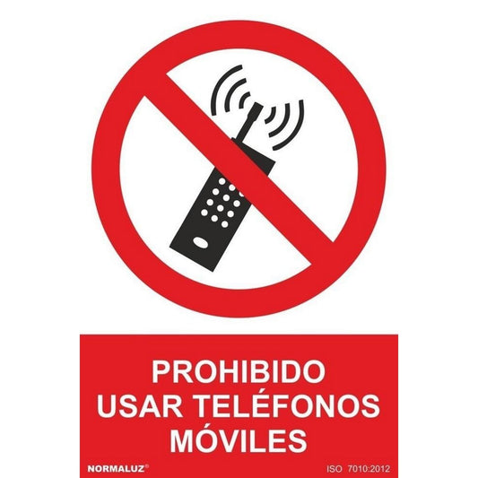 RD40020 - Señal Prohibido Usar Telefonos Móviles PVC Glasspack 0.7mm 21x30 cm con CTE, RIPCI