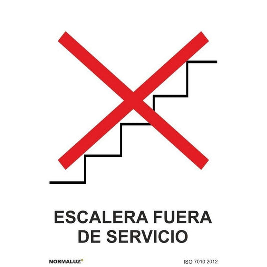 RD40624 - Señal Adhesiva Escalera Fuera De Servicio Adhesivo de Vinilo 20x30 cm  con CTE, RIPCI