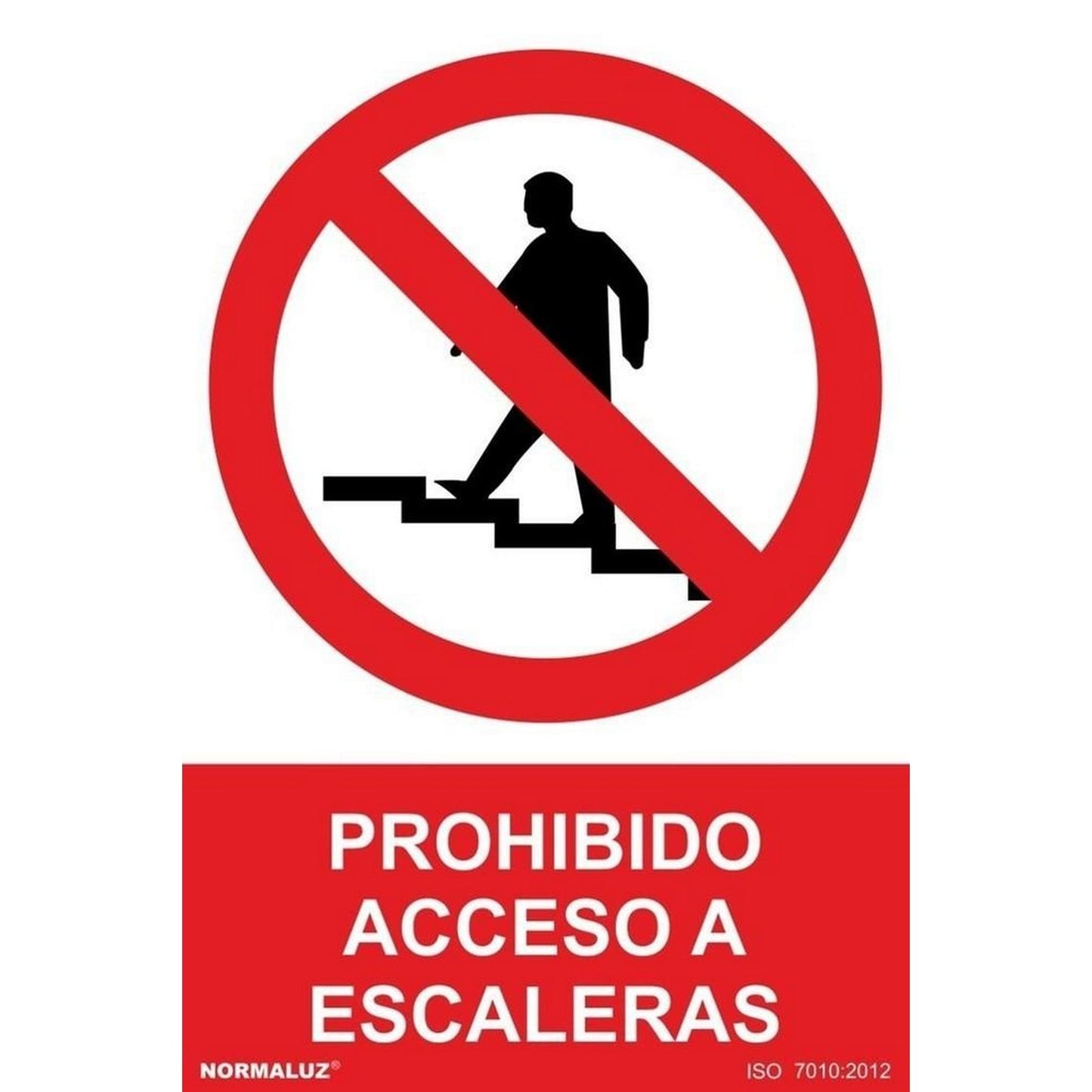 RD40028 - Señal Prohibido Acceso A Escaleras PVC Glasspack 0.7mm 21x30 cm con CTE, RIPCI