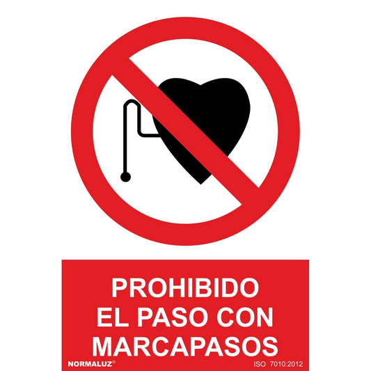 RD41029 - Señal Prohibido El Paso Con Marcapasos PVC Glasspack 0.7mm 30x40 cm con CTE, RIPCI