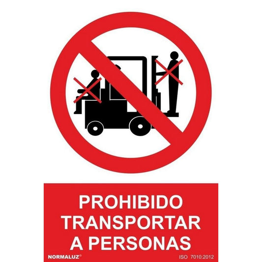 RD40630 - Señal Adhesiva Prohibido Transportar A Personas  Adhesivo de Vinilo 20x30 cm con CTE, RIPCI