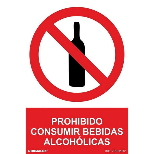 RD40946 - Señal Prohibido Consumir Bebidas Alcohólicas Aluminio 0.5mm 21x30 cm con CTE, RIPCI