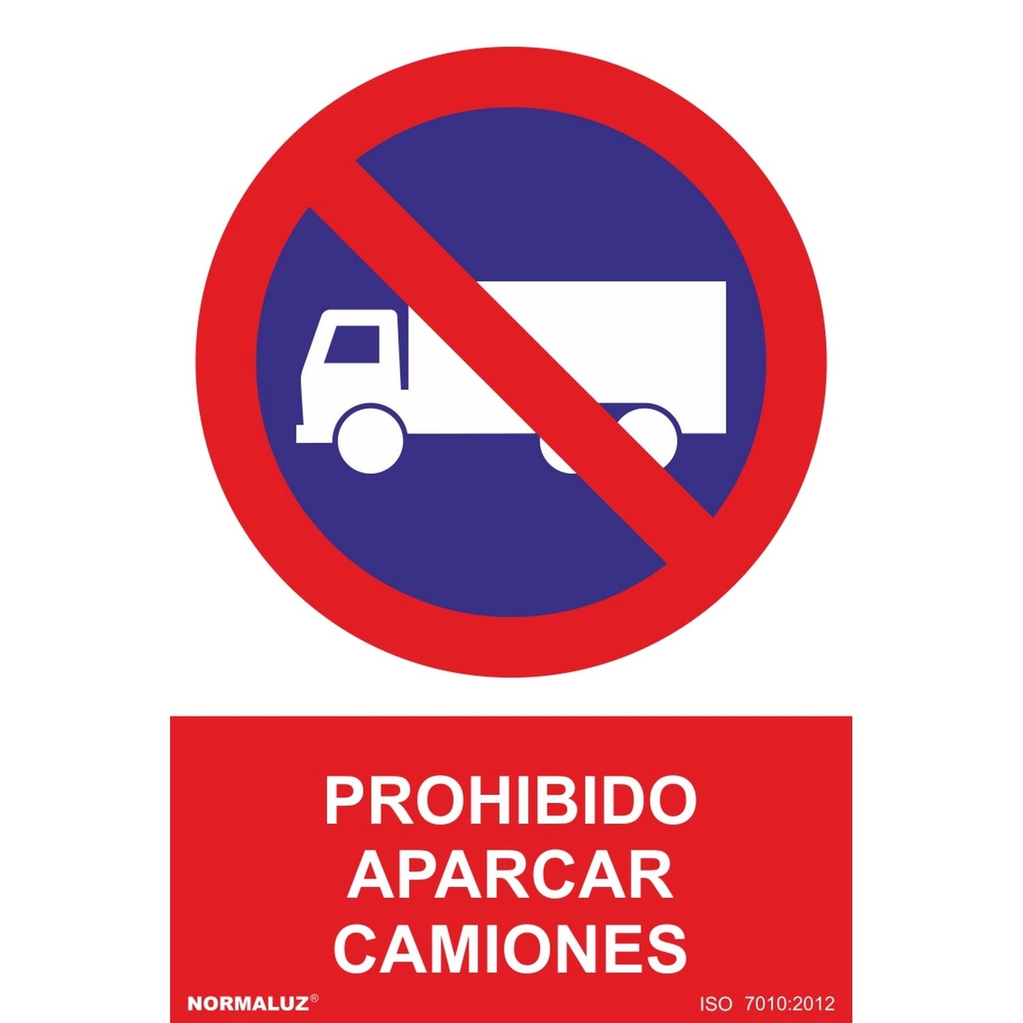 RD41954 - Señal Prohibido Aparcar Camiones Aluminio 0.5mm 30x40 cm  con CTE, RIPCI