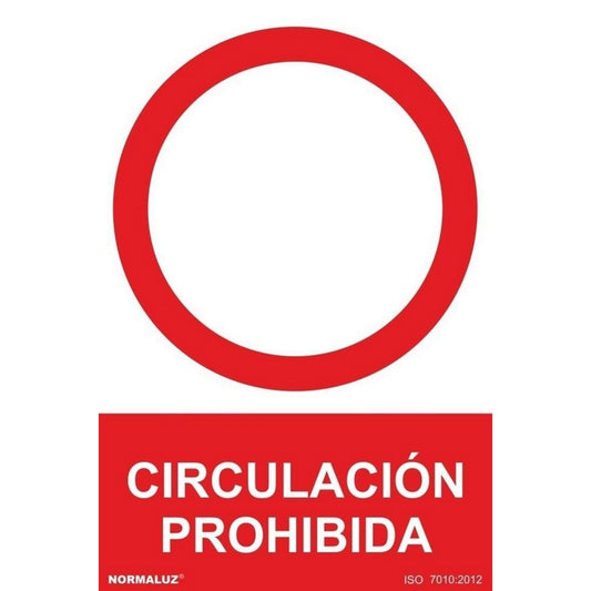 RD40055 - Señal Circulación Prohibida PVC Glasspack 0.7mm 21x30 cm con CTE, RIPCI