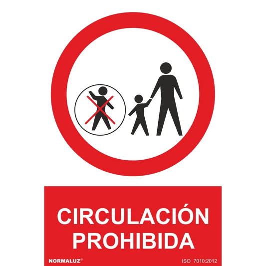 RD40056 - Señal Circulación Prohibida Para Peatones PVC Glasspack 0.7mm 21x30 cm con CTE, RIPCI