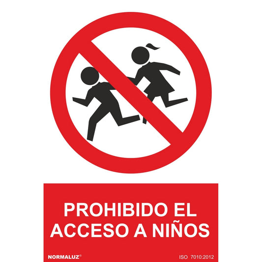 RD40963 - Señal Prohibido El Acceso A Niños Aluminio 0.5mm 21x30 cm con CTE, RIPCI