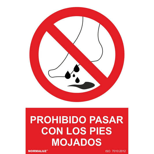 RD40064 - Señal Prohibido Pisar Con Los Pies Mojados  PVC Glasspack 0.7mm 21x30 cm con CTE, RIPCI