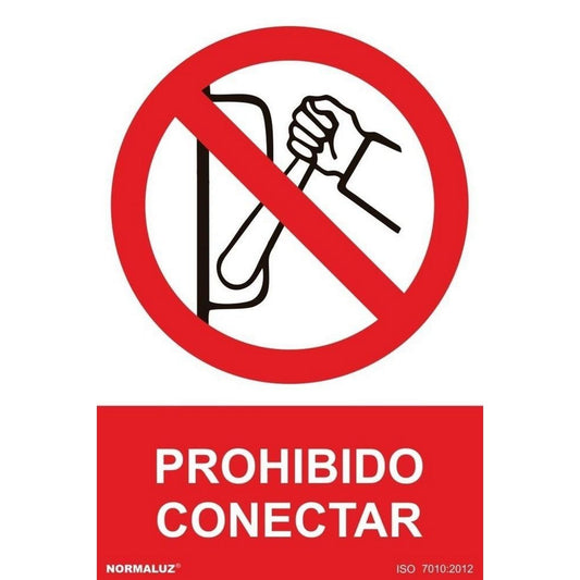 RD40066 - Señal Prohibido Conectar  PVC Glasspack 0.7mm 21x30 cm con CTE, RIPCI