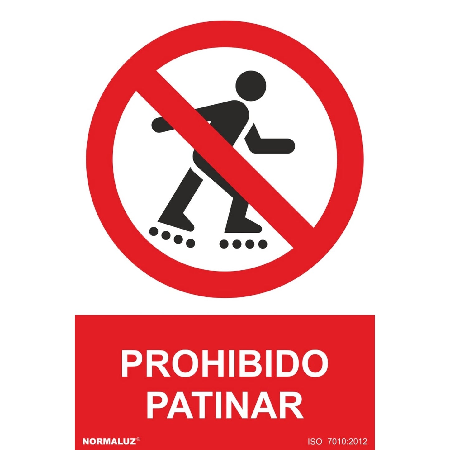 RD40671 - Señal Adhesiva Prohibido Patinar Adhesivo de Vinilo 20x30 cm  con CTE, RIPCI