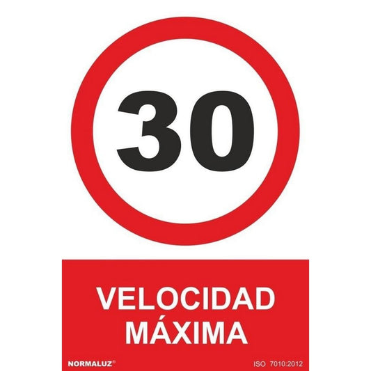 RD41073 - Señal Velocidad Máxima  30  PVC Glasspack 0.7mm 30x40 cm  con CTE, RIPCI