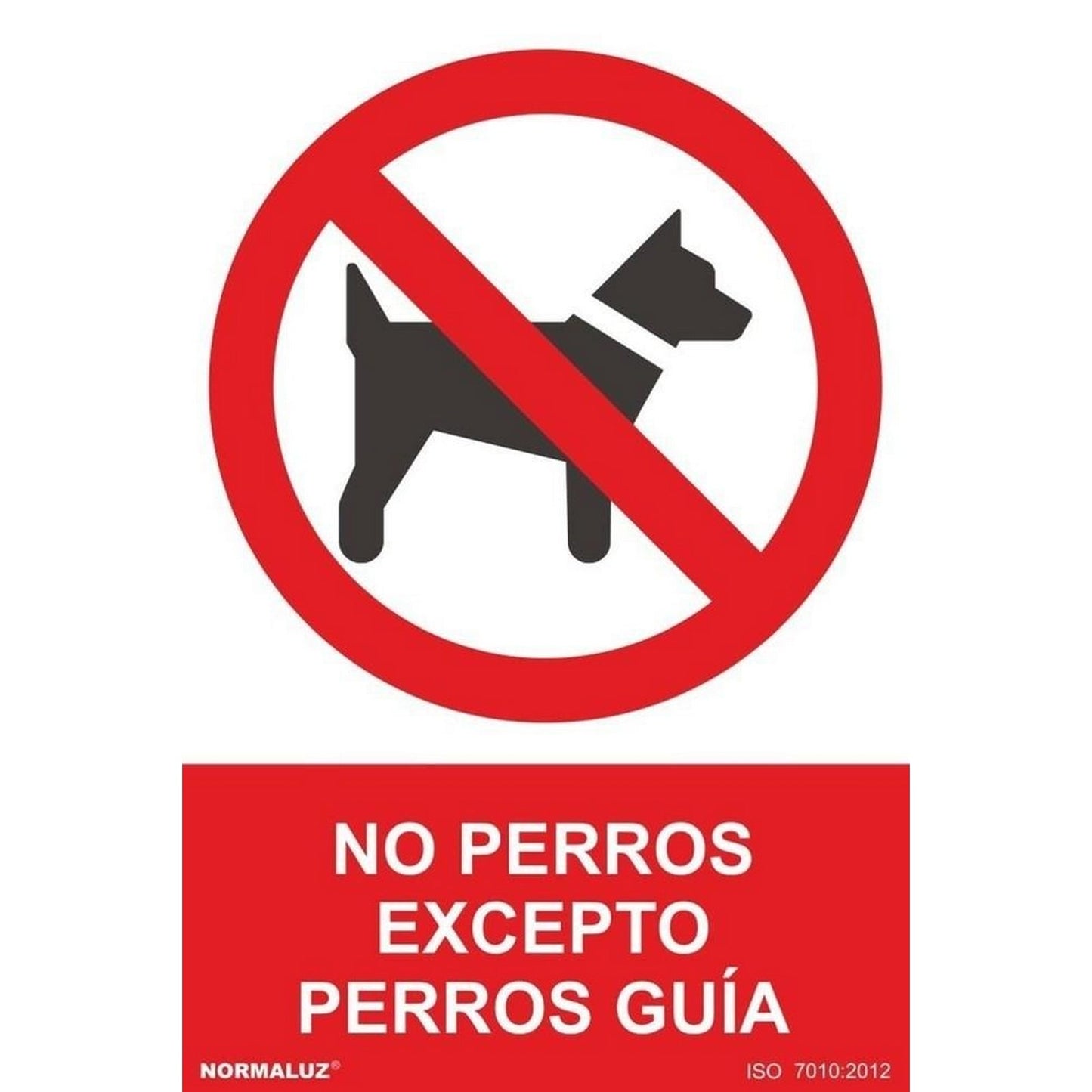 RD40675 - Señal Adhesiva No Perros Excepto Perros Guía Adhesivo de Vinilo 20x30 cm  con CTE, RIPCI