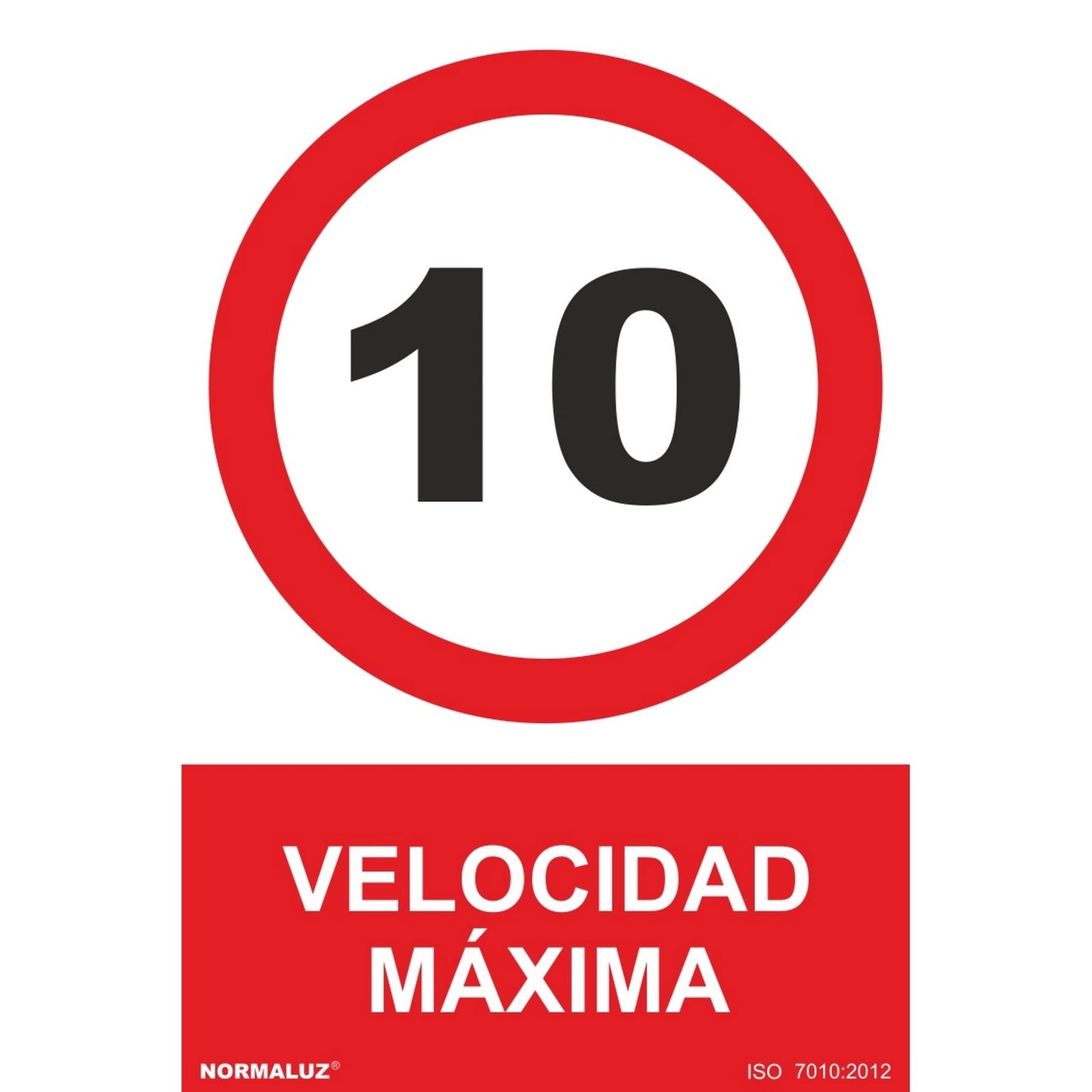 RD40077 - Señal Velocidad Máxima 10 PVC Glasspack 0.7mm 21x30 cm con CTE, RIPCI