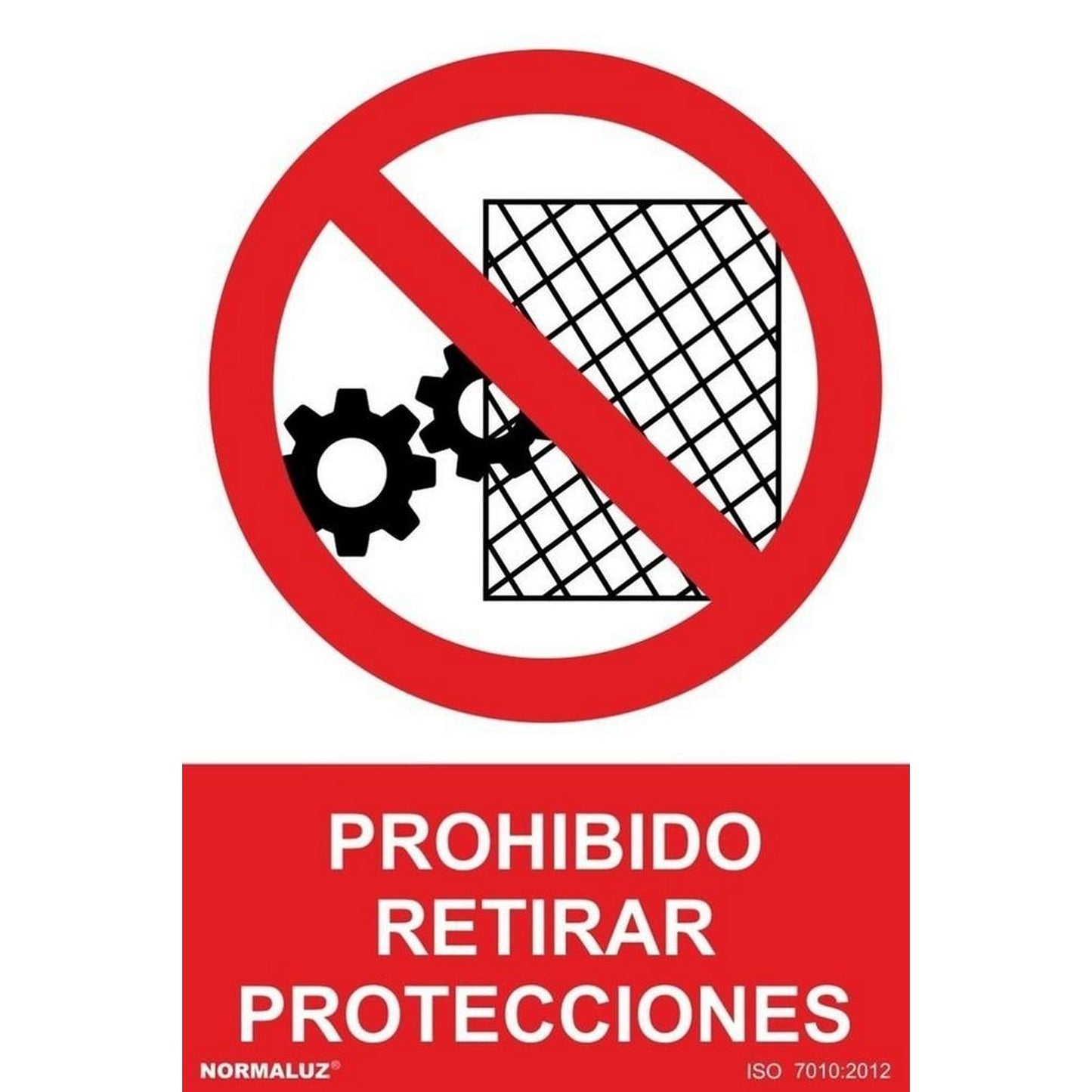 RD46621 - Señal Adhesiva Prohibido Retirar Protecciónes Adhesivo de Vinilo 10x15 cm con CTE, RIPCI