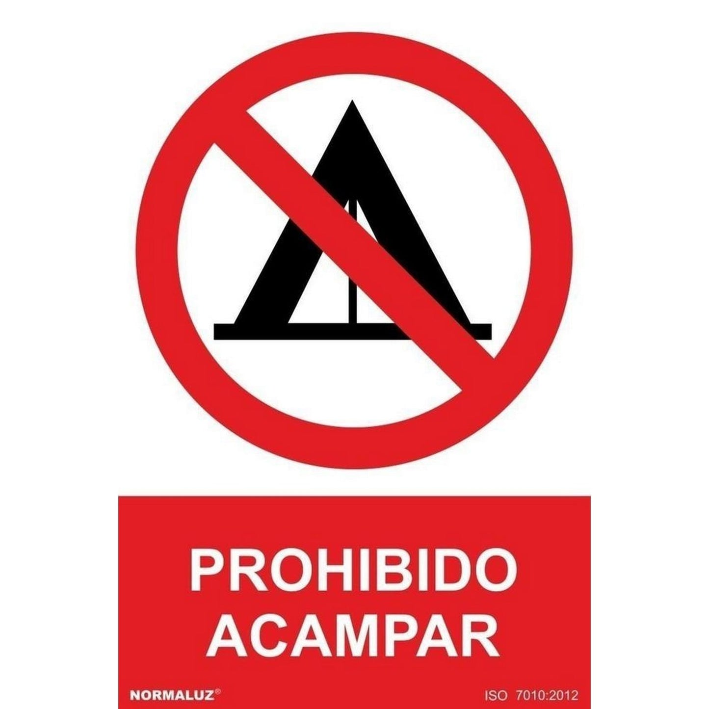 RD41036 - Señal  Prohibido Acampar PVC Glasspack 0.7mm 30x40 cm  con CTE, RIPCI