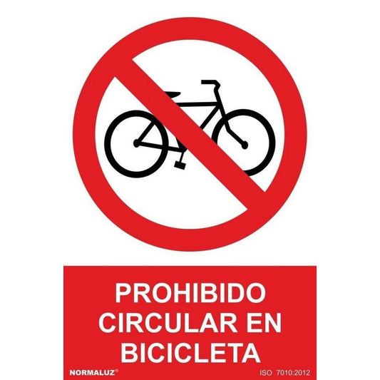 RD40043 - Señal Prohibido Circular En Bicicletas  PVC Glasspack 0.7mm 21x30 cm con CTE, RIPCI