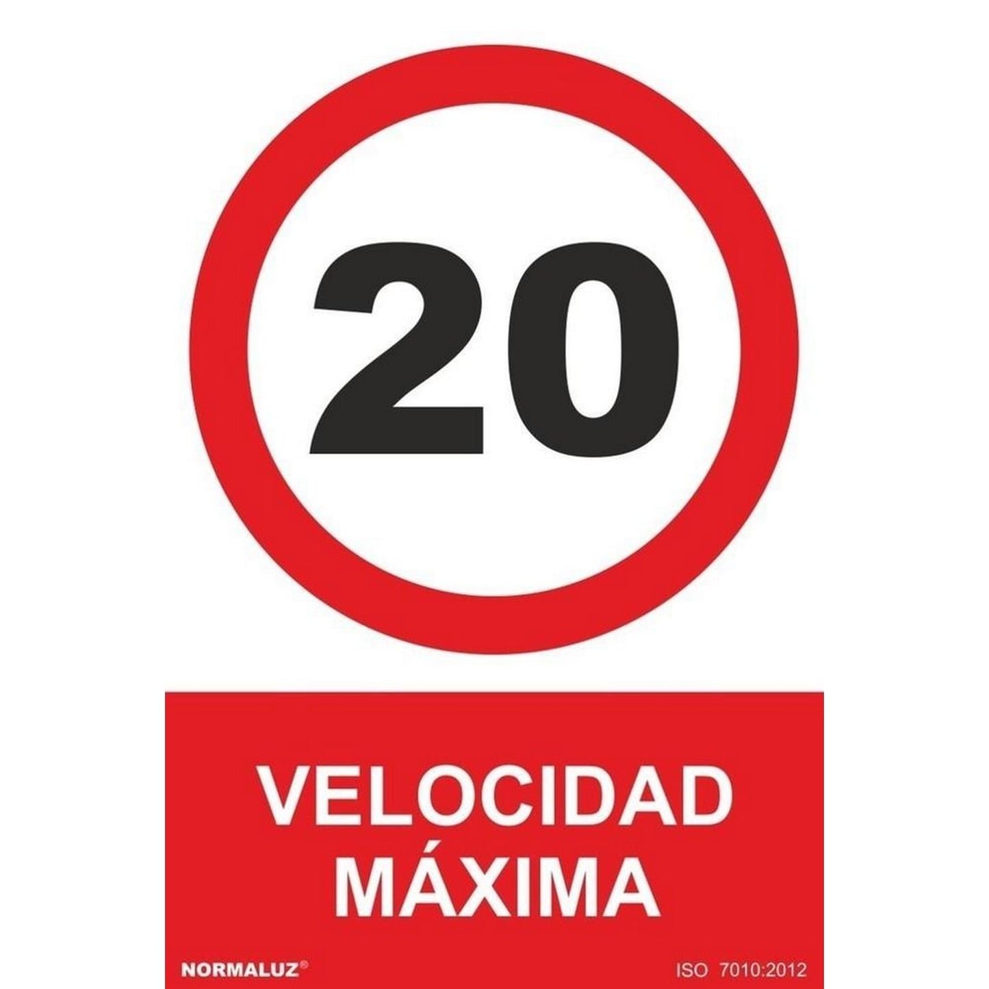 RD41059 - Señal Velocidad Máxima 20 PVC Glasspack 0.7mm 30x40 cm  con CTE, RIPCI