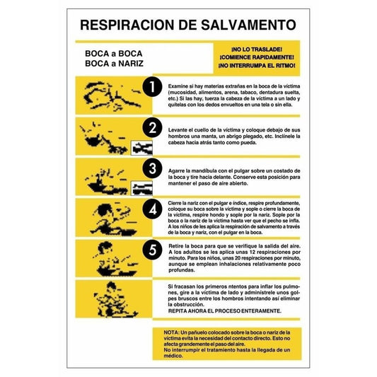 RD60205 - Señal Respiración De Salvamento PVC TTE 0.3mm 20x30 cm  con CTE, RIPCI