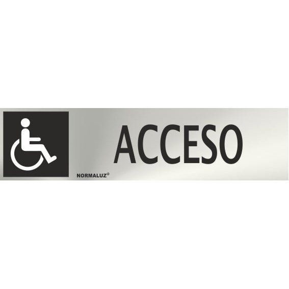 RD707003 - Señal Adhesiva Acceso Acero inoxidable Adhesivo 0.8mm 5x20 cm con CTE, RIPCI