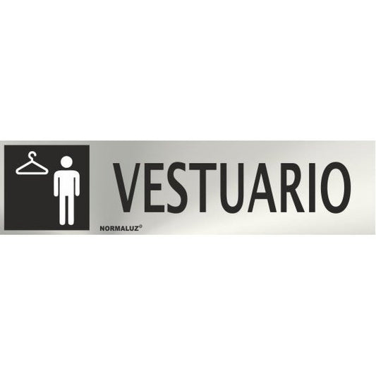 RD707011 - Señal Adhesiva Vestuario Masculino Acero inoxidable Adhesivo 0.8mm 5x20 cm con CTE, RIPCI