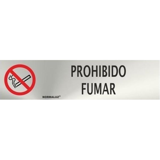 RD707021 - Señal Adhesiva Prohibido fumar Acero inoxidable Adhesivo 0.8mm 5x20 cm con CTE, RIPCI