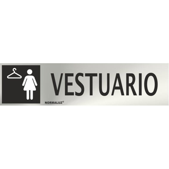 RD707035 - Señal Adhesiva Vestuario Femenino Acero inoxidable Adhesivo 0.8mm 5x20 cm con CTE, RIPCI