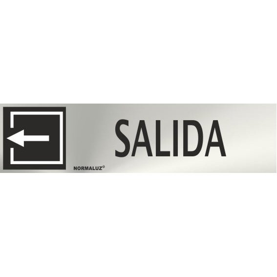 RD707037 - Señal Adhesiva Salida Acero inoxidable Adhesivo 0.8mm 5x20 cm con CTE, RIPCI