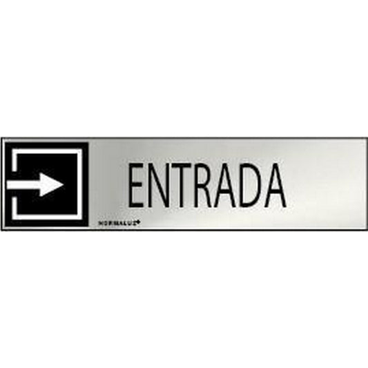 RD707038 - Señal Adhesiva Entrada Acero inoxidable Adhesivo 0.8mm 5x20 cm con CTE, RIPCI