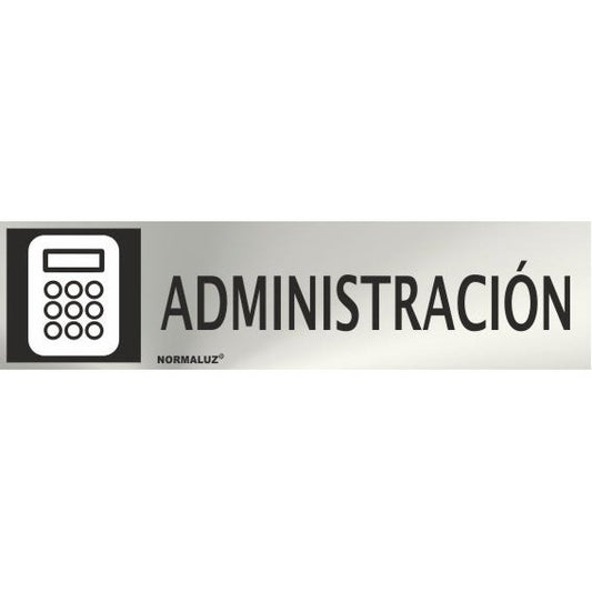 RD707044 - Señal Adhesiva Administración Acero inoxidable Adhesivo 0.8mm 5x20 cm con CTE, RIPCI