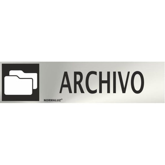 RD707045 - Señal Adhesiva Archivo Acero inoxidable Adhesivo 0.8mm 5x20 cm con CTE, RIPCI