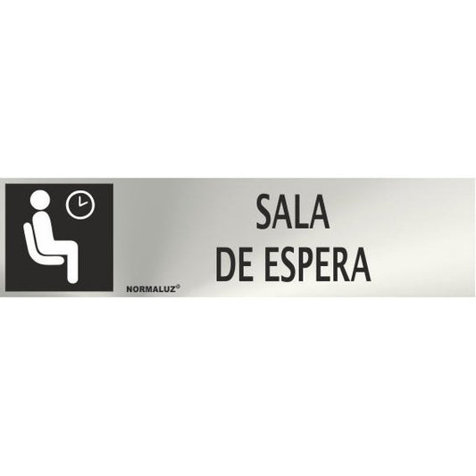 RD707048 - Señal Adhesiva Sala De Espera Acero inoxidable Adhesivo 0.8mm 5x20 cm con CTE, RIPCI