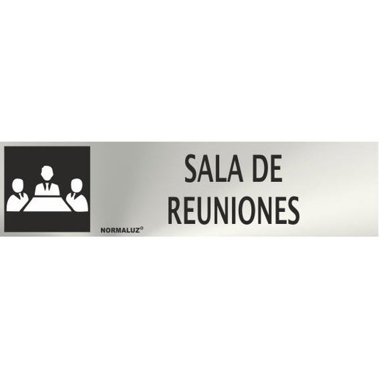 RD707087 - Señal Adhesiva Sala De Reuniónes Acero inoxidable Adhesivo 0.8mm 5x20 cm con CTE, RIPCI