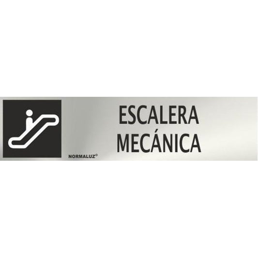 RD707090 - Señal Adhesiva Escalera Mecánica Acero inoxidable Adhesivo 0.8mm 5x20 cm con CTE, RIPCI